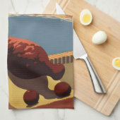 Vintage Travel Poster Art, Entdecken Sie Puerto Ri Geschirrtuch (Viertel Falte)