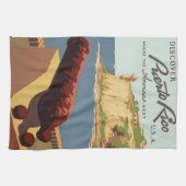 Vintage Travel Poster Art, Entdecken Sie Puerto Ri Geschirrtuch (Horizontal)