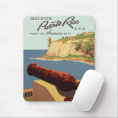Vintage Travel Poster Art, Entdecken Sie Puerto Ri Mousepad (Mit Mouse)