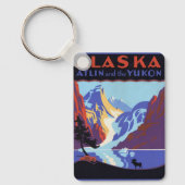 Vintage Travel Poster, Atlin und Yukon, Alaska Schlüsselanhänger (Vorderseite)