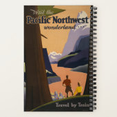 Vintage Travel Poster Ausblick auf die Berge Notizblock (Rückseite)