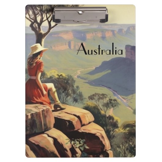Vintage Travel Poster Australien Canyon Klemmbrett (Vorderseite)