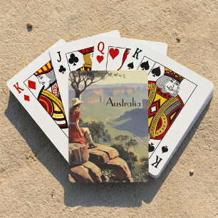 Vintage Travel Poster Australien Canyon Spielkarten