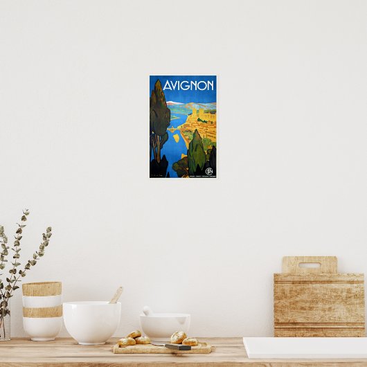 Vintage Travel Poster Avignon Frankreich (Küche)