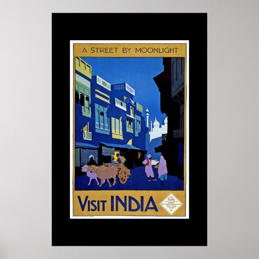 Vintage Travel Poster Besuch Indien (Vorne)