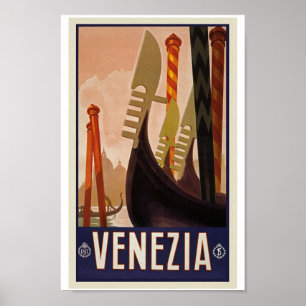 Vintage Travel Poster - Besuchen Sie Venezia