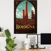 Vintage Travel Poster, Bologna, Italien Poster (Heimbüro)