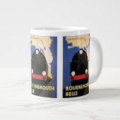 Vintage Travel Poster, Bournemouth Belle Train Jumbo-Tasse (Vorderseite Rechts)