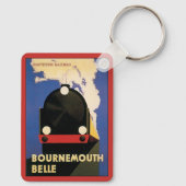 Vintage Travel Poster, Bournemouth Belle Train Schlüsselanhänger (Rückseite)