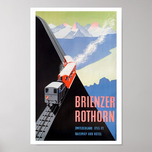 Vintage Travel Poster Brienzer Rothorn (Vorne)