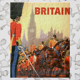 Vintage Travel Poster, Britische Königliche Garde Puzzle