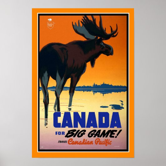 Vintage Travel Poster Canada Big Game (Vorne)