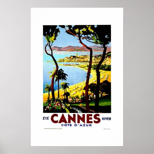 Vintage Travel Poster Cannes Frankreich (Vorne)