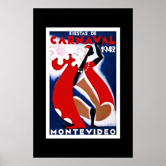 Vintage Travel Poster Carnaval Uruguay (Vorne)