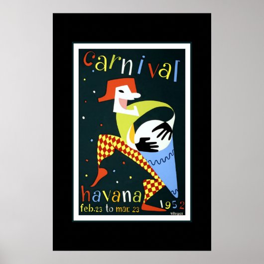 Vintage Travel Poster Carnival Kuba (Vorne)