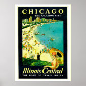 Vintage Travel Poster, Chicago, Illinois Poster (Vorne)