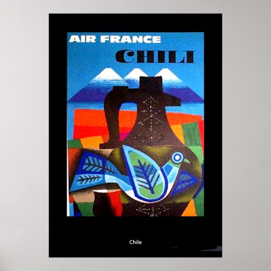 Vintage Travel Poster Chile drucken (Vorne)