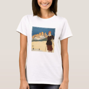 Vintage Travel Poster Cortina d'ampezzo, Italien T-Shirt