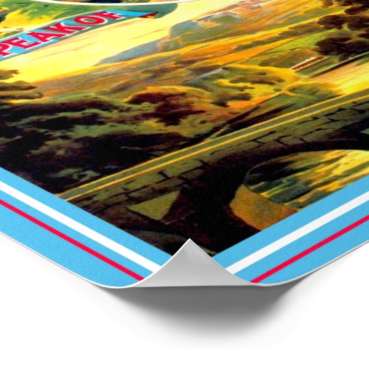 Vintage Travel Poster Derbyshire England (Ecke)