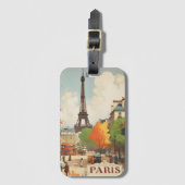 Vintage Travel Poster des Pariser Eifelturms Gepäckanhänger (Vorderseite Vertikal)
