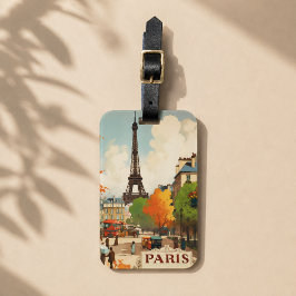 Vintage Travel Poster des Pariser Eifelturms Gepäckanhänger