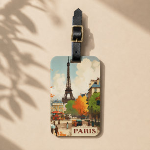 Vintage Travel Poster des Pariser Eifelturms Gepäckanhänger