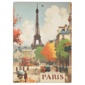 Vintage Travel Poster des Pariser Eifelturms Klemmbrett (Rückseite)