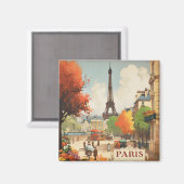 Vintage Travel Poster des Pariser Eifelturms Magnet (Vorderseite/Rückseite)