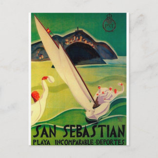 Vintage Travel Poster Donostia Postkarte