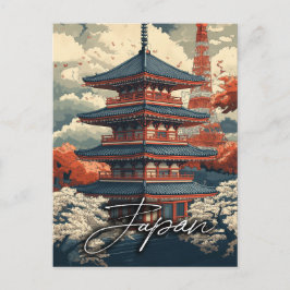 Vintage Travel Poster: Entdecken Sie den Reiz Japa Postkarte
