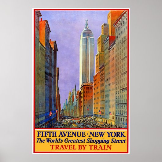Vintage Travel Poster Fifth Avenue New York (Vorne)