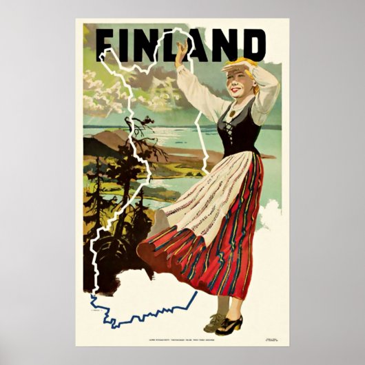 Vintage Travel Poster Finnland (Vorne)