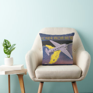 Vintage Travel Poster, Florida aus dem Flugzeug Kissen