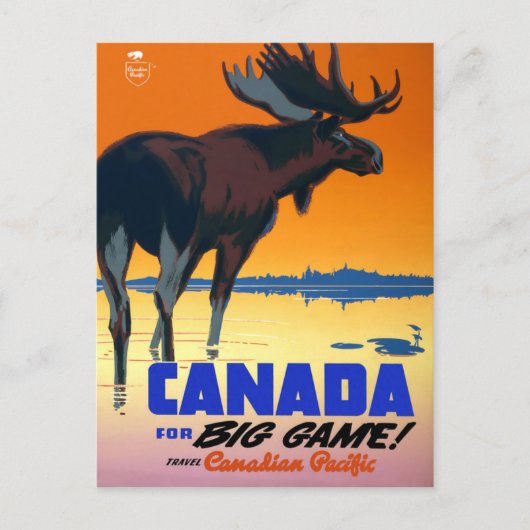 Vintage Travel Poster for Canada Postcard Postkarte (Vorderseite)