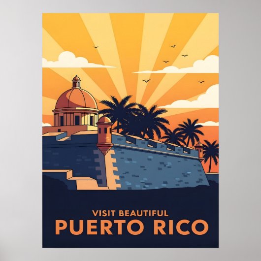 Vintage travel poster for Puerto Rico (Vorne)