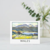 Vintage Travel Poster for Wales Postkarte (Stehend Vorderseite)