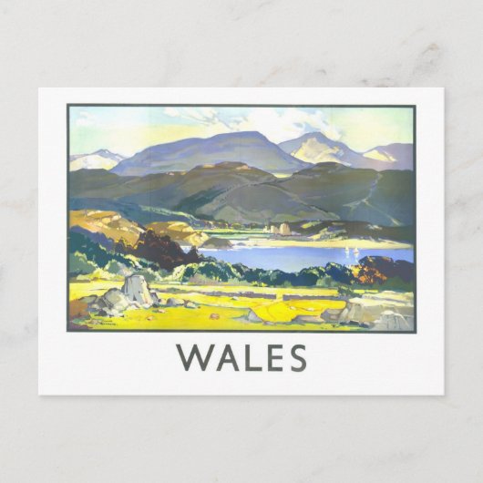 Vintage Travel Poster for Wales Postkarte (Vorderseite)