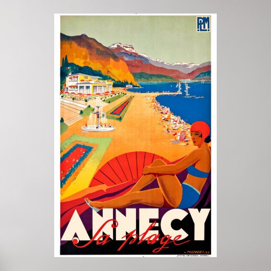 Vintage Travel Poster Frankreich - Anncey a la pla (Vorne)