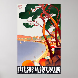 Vintage Travel Poster Frankreich Cote-Dazie