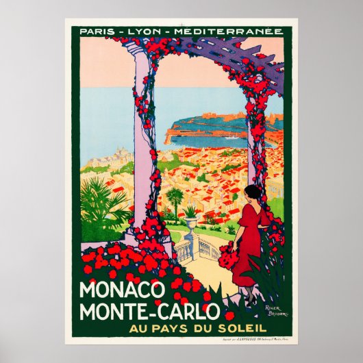 Vintage Travel Poster Frankreich - Monaco Monte Ca (Vorne)