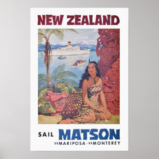 Vintage Travel Poster Frankreich - Neuseeland