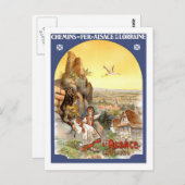 Vintage Travel Poster, Frankreich Postkarte (Vorne/Hinten)