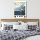Vintage Travel Poster für Alaska Nordpazifik Leinwanddruck (Insitu (Schlafzimmer))