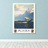 Vintage Travel Poster für Alaska Nordpazifik Leinwanddruck (Insitu (Holzboden))