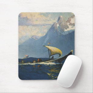 Vintage Travel Poster für Alaska Nordpazifik Mousepad