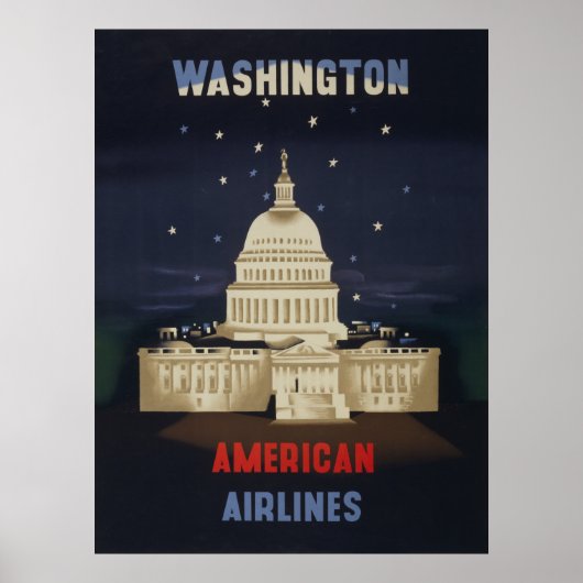 Vintage Travel Poster für American Airlines (Vorne)