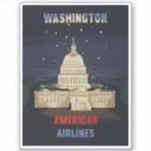 Vintage Travel Poster für American Airlines Aufkleber (Vorderseite)