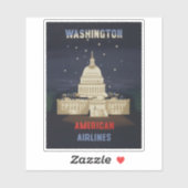 Vintage Travel Poster für American Airlines Aufkleber (Blatt)