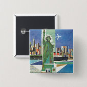 Vintage Travel Poster für American Airlines Button (Vorne & Hinten)