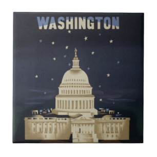 Vintage Travel Poster für American Airlines Fliese